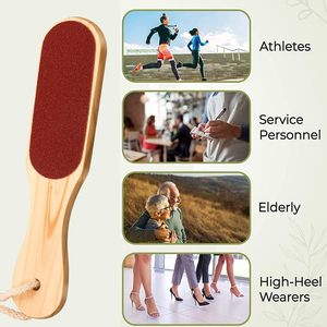Double-Sided Wooden Handle Foot File & Scrubber Pedicure Tool with Eco-Friendly Design for Removing Dead Skin and Calluses - Product Image 2