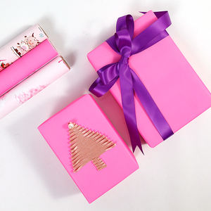 2024 New <b>Christmas</b> Print Gift <b>Wrapping</b> <b>Paper</b> Packing 43*300 cm Pink Gift Wrap <b>Paper</b> Packaging - Product Image 1