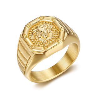 Anillo de Hombre de Lujo, Joyería Masculina de Acero Inoxidable, Chapado en Oro de 18k PVD, Impermeable, Mitología Griega Antigua - Product Image 1