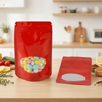 Pochette Doypack BOPP Colorée avec Fermeture Éclair et Fenêtre Ovale, Emballage Alimentaire Anti-humidité pour Noix, Snacks, Bonbons - Faible MOQ