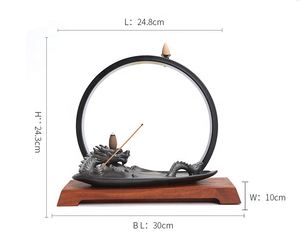 Bruciatore di Incenso a Flusso Inverso con Drago Cinese, Lampada in Ceramica, Ornamenti Luminosi, Incenso di Rosa e Semi di Coriandolo - Product Image 4