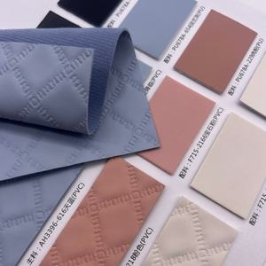 Tela de Cuero Sintético de PVC para Muebles, Asientos de Auto y Sofás, Diseño <span class=keywords><strong>Acolchado</strong></span> Artificial de Cuero Sintético - Product Image 3