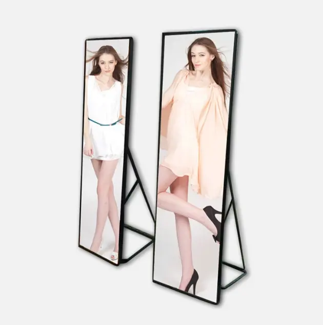 wifi 4G control P2.5 indoor HD display LED mirror picture standing LED poster screen bracket can store convenient LED display