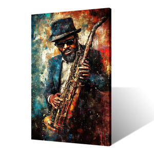 Tóm tắt nhạc Jazz người Mỹ gốc Phi văn hóa thân thiện với môi trường vải nghệ thuật năng động nhạc Saxophone Máy nghe nhạc phun in sơn B C nghệ thuật - Product Image 3