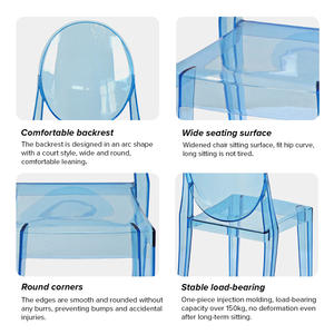 Vente en gros de <span class=keywords><strong>chaise</strong></span> fantôme sans bras <span class=keywords><strong>Victoria</strong></span> empilable couleur bleu moderne pour enfants pour événement de mariage - Product Image 3