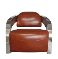 Fauteuil en cuir de style industriel rétro pour salon et bureau à domicile, durable, confortable et au design élégant