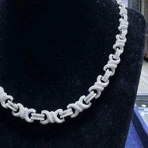 Special Design 9mm Custom Vvs Moissanite Hip Hop Iced Out Infinity <b>Link</b> <b>Chain</b> 925 Sterling <b>Silver</b> Dazzling <b>Cuban</b> <b>Link</b> <b>Chain</b> - Product Image 2