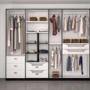 Armoire en bois pliable sur mesure avec portes en verre, meubles de chambre à coucher, style moderne européen/américain - Product Image 1