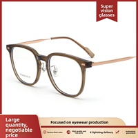 Montura de Gafas de Titanio Puro TR 2026, Anti Luz Azul, Color Té Transparente, Gafas Sencillas de Moda