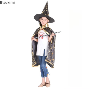 Capa <span class=keywords><strong>de</strong></span> Mago para Niños, Sombrero <span class=keywords><strong>de</strong></span> Cinco Estrellas, Disfraz <span class=keywords><strong>de</strong></span> Bruja Pequeña para Halloween, Disfraces <span class=keywords><strong>de</strong></span> Cosplay <span class=keywords><strong>de</strong></span> Mago, <span class=keywords><strong>Ropa</strong></span> para Actuaciones en Fiestas Escolares y Festivales - Product Image 4