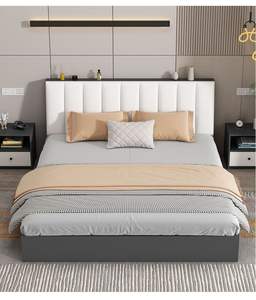 <span class=keywords><strong>Lit</strong></span> double tatami personnalisé <span class=keywords><strong>Lit</strong></span> double relevable <span class=keywords><strong>Lit</strong></span> français en velours <span class=keywords><strong>gris</strong></span> avec espace de rangement - Product Image 4