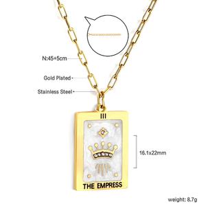 Collares de Acero Inoxidable con Colgante de Sol y Luna, Chapados en Oro de 18k, Resistentes al Deslustre y al Agua, para Mujer - Product Image 2