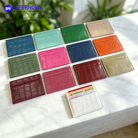 Dompet Kartu Kulit Kustom Grosir, Dompet Kartu Kredit Kulit Camo untuk Ukiran Laser, Sarung Kartu Kredit Tipis untuk 5 Kartu