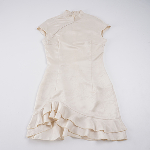 Nouvelle Robe Cheongsam Élégante Style Chinois pour Femme, Col Montant, Jacquard, Coupe Ajustée, Longueur Midi, Vente en Gros - Product Image 6