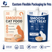 Pochette d'emballage pour nourriture humide pour chat avec bec verseur |   Sac de recharge pour aliments pour animaux de compagnie stérilisé en autoclave de qualité alimentaire avec logo personnalisé pour chats