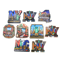 Souvenir Turistico 3D in Metallo e Lega di Zinco a Forma di Città USA: New York, Boston - Frigorifero Personalizzato per Matrimoni