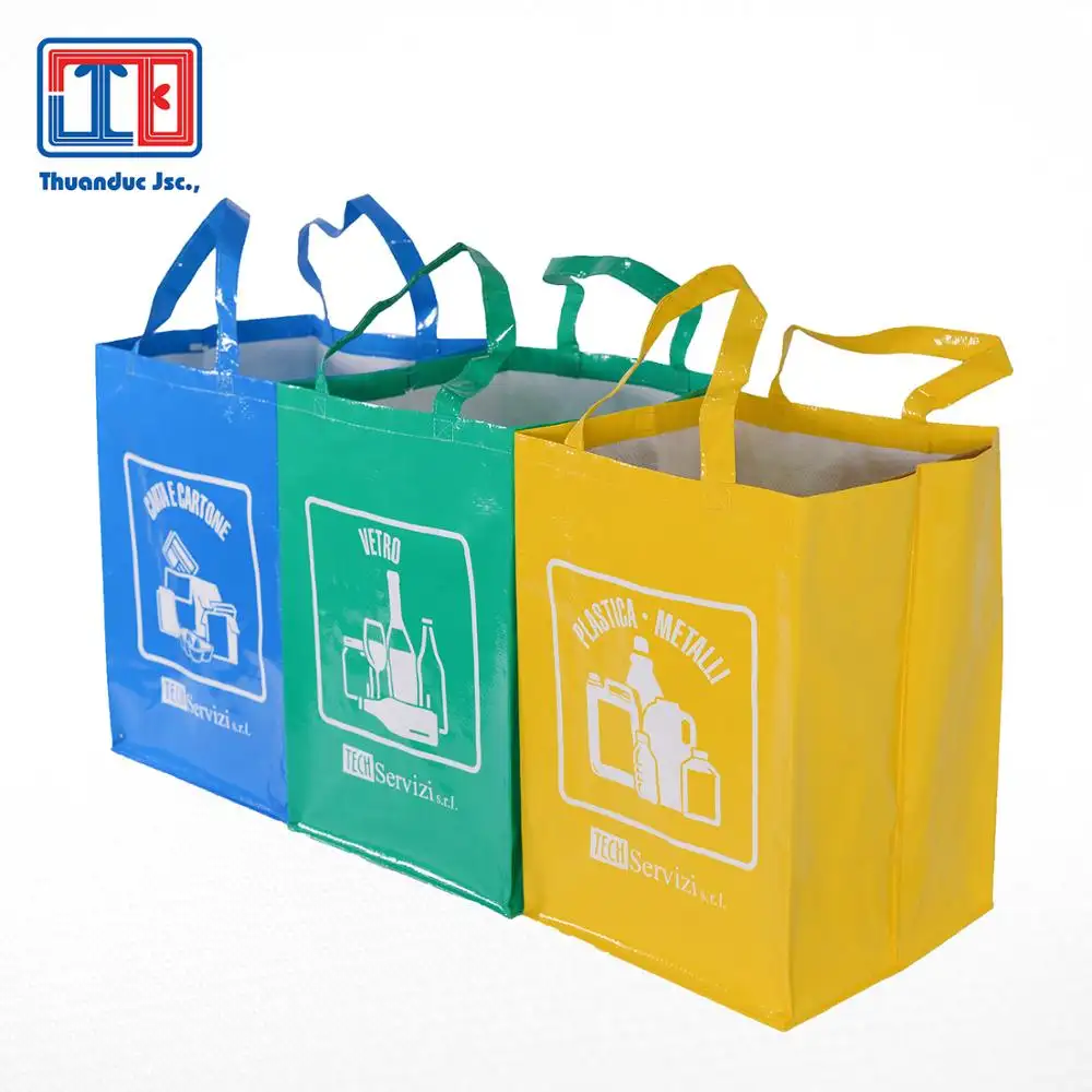 Simple trash PP Woven bag Shopping promotional Bag Made In Vietnam with custom logo