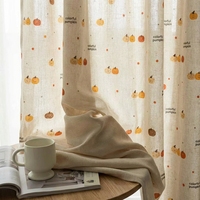 ShaoXing Rainbow Line Rideau occultant imprimé motif dessin animé, en tissu slub haute densité et lourd, antistatique, motif citrouille, pour salon
