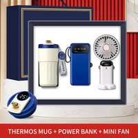 Ensemble cadeau ventilateur, tasse et batterie externe – Gadgets pratiques pour les activités d'entreprise, les réunions professionnelles et les cadeaux saisonniers