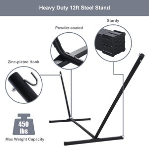 2-in-1 <b>Hammock</b> with Stand&Detachable Pad,Anti-Tipping Heavy Duty Frame Easy Clean,for Patio,Garden,Backyard, Poolside,Indoor - Product Image 2