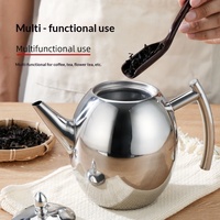 Tutup Teko Tahan Panas dari Baja Tahan Karat HL 304 dengan Infuser yang Dapat Dilepas, Pot Mutiara Olive, Kualitas Makanan, Kapasitas 1-2L untuk Rumah