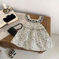 Vestido Floral Boho Chic para Bebé, Algodón y Lino, Hombros Descubiertos, Elegante, para Fiestas, Personalizado