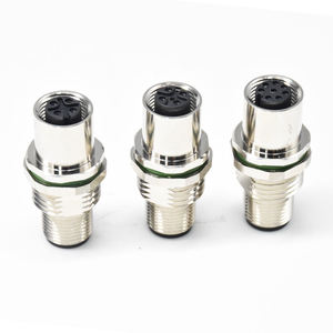 ขั้วต่อกันน้ำอุตสาหกรรม M12 IP67 แบบ 3/4/5/8 ขา ขั้วต่อสองด้าน ซีลสุญญากาศ บรรจุกาว ติดตั้งผ่านผนัง - Product Image 5