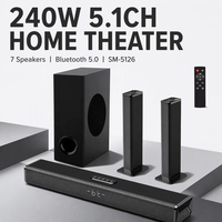 Samtronic 2025 Produk Baru Laris Manis OEM 5.1 Soundbar Nirkabel Sistem Suara Audio Nirkabel Soundbar TV Speaker Satelit untuk TV Rumah