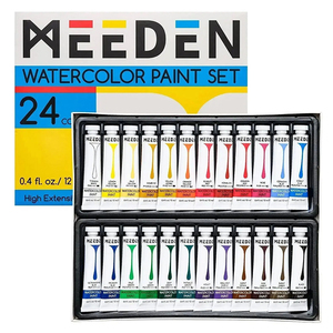 Ensemble de peinture <span class=keywords><strong>aquarelle</strong></span> MEEDEN, 24 couleurs vibrantes, tubes de 12 ml, non toxique, résistant à la lumière, pour les peintres amateurs - Product Image 1
