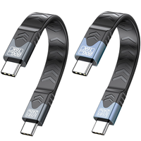 Kabel FPC fungsi penuh USB 5 Tipe C pendek kabel Data USB-C USB 5 80Gbps 16K PD 240W untuk Thunderbolt3/4/5 iPhone Laptop SSD