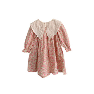 Printemps et automne nouvelle robe décontractée pour enfants avec imprimé fille col de poupée <span class=keywords><strong>jupe</strong></span> de princesse robe à manches longues pour petites filles - Product Image 5