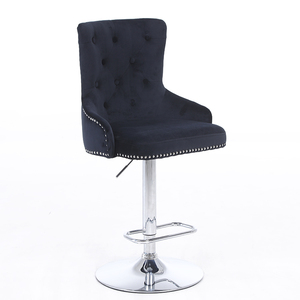 Modern European Style Nordic Luxury High Counter Velvet Bar <strong>Stool</strong> <strong>Adjustable</strong> for Dining Living Room Home or Hotel Use - Product Image 2