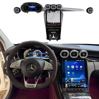 Écran tactile numérique de tableau de bord avec GPS Android Auto de style Tesla, aérateurs d'air frais pour Mercedes-Benz Classe C W205