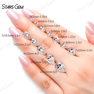 เพชรเม็ดเดี่ยว Starsgem รับรองโดย IGI น้ำหนัก 1.0 กะรัต สี DEF ความสะอาด VVS รูปทรงลูกแพร์ เพชร HPHT CVD เพชรเพาะเลี้ยงในห้องปฏิบัติการ - Product Image 2
