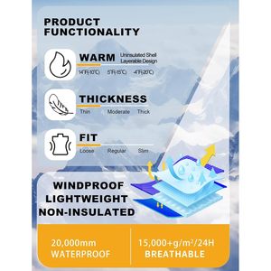 Veste de snowboard unisexe personnalisée avec capuche, imperméable 20K, coupe-vent, respirante, pour activités de plein air - Product Image 6