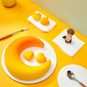 Mới đến thiết kế đơn giản Moon Shaped Mousse bánh đông lạnh bánh mousse - Product Image 3