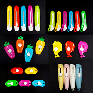 Cortador de papel pequeño y colorido, desempaquetador portátil para entregas rápidas, cuchillo para papel pintado de oficina y estudiantes, mini cortador de película plástica - Product Image 3