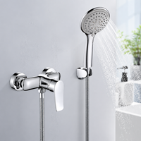 Robinet de douche mural moderne en laiton à poignée unique, chaud/froid, avec douchette à main, pour appartement et hôtel, usage extérieur - Prix de gros