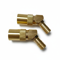 Raccords rapides en laiton de type américain pour tuyau, à 45 degrés, femelle, à débit ouvert, pour refroidissement par eau, usage domestique, 0-15 bars