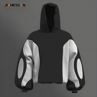Sweat-shirt Homme 460 GSM épais, coupe oversize, structure 3D sculpturale rembourrée, style Techwear minimaliste, personnalisable OEM