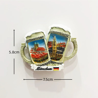 Personnalisé Munich Paysage Allemagne Résine Réfrigérateur Aimant Décoration Cadeau Bière Tasse Munchen Réfrigérateur Aimant Souvenir Cadeau