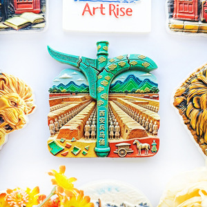 <span class=keywords><strong>L</strong></span>'<span class=keywords><strong>âme</strong></span> poétique d'une personne chinoise : Aimants de réfrigérateur en terre cuite de Shaanxi Xi'an, autocollants magnétiques 3D, souvenirs de voyage, cadeau - Product Image 3