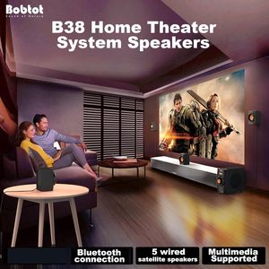 Hệ thống loa siêu trầm rạp hát gia đình nhỏ gọn với 5 loa có dây & bộ khuếch đại loa trầm 4 inch, hỗ trợ HDMI ARC, công suất 100W - Product Image 2