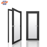 Puerta Francesa Abatible Manual de Aluminio Resistente a Huracanes, Vidrio Laminado Templado, Aislamiento Térmico, Eficiencia Energética, para Comedor y Baño