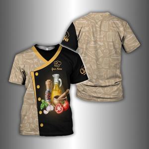 Camiseta de Chef con Nombre Personalizado, Uniforme de Cocina, Diseño Gráfico de Aceite de Oliva, Ajo y Tomate, Regalo Culinario para Cocineros - Product Image 1