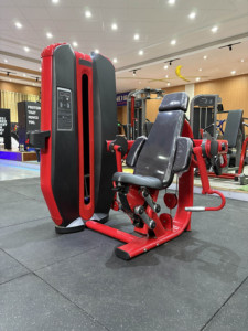 Machine de presse triceps assise réglable en acier, à charge par broches, avec pile de poids de 70 kg, équipement de musculation commercial pour les bras - Product Image 3