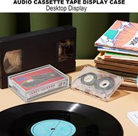 Cadre de la cassette d'enregistrement audio Présentoir protecteur de la cassette en acrylique de taille standard Présentoir mural
