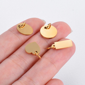 Pendentifs de Bijoux à Logo Personnalisé à Graver, Cœurs Ronds Ovales en Acier Inoxydable, Breloques en Métal pour Colliers et Bracelets Gravés au Laser - Product Image 5