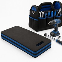Plaque de mousse EVA composite noir-bleu, résistante à l'usure, amortissante, forme personnalisée, panneau de mousse stratifié pour boîte à outils et équipement