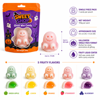 Halloween Spookwasgoedjes 100g Enkel Stuk Vloeibare Vulling Spookachtige 3D Kauwgom Snoepjes